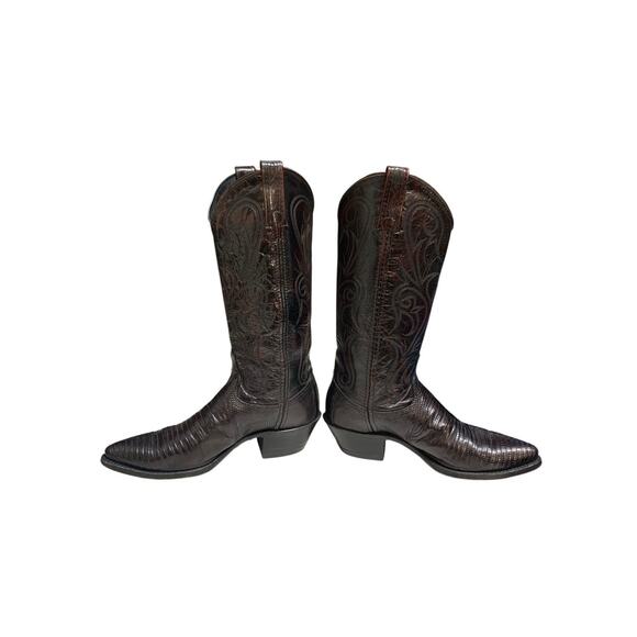 El Paso Dan Post Cowboy Boots Women’s Western Size 7 M Winston Lizard READ main image 7
